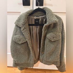Forever 21 Olive Teddy Jacket
